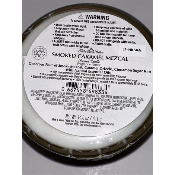 1 Bath & Body Works/ White Barn Smoked Caramel Mezcal 3-Wick Candle 14.5oz NEW - Picture 12 of 14